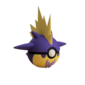 Toxtricity Amped Form Poke Ball - Inspired 3D Printed Collectible