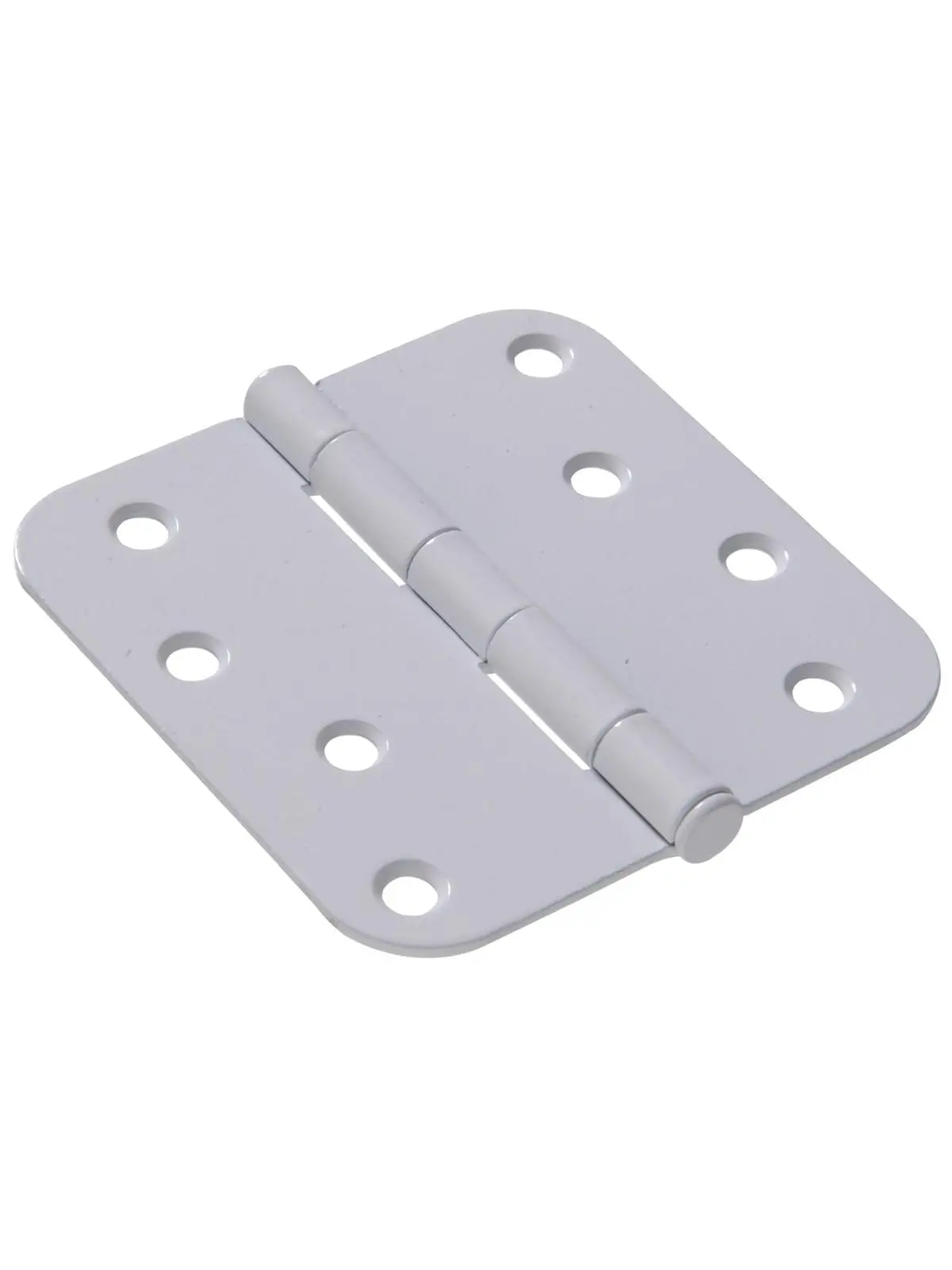 1 Piece White Full Mortise Door Hinges - 0.625x4 in. Carded Round Corner Hinges with Removable Pin for Garden Door Hardware
