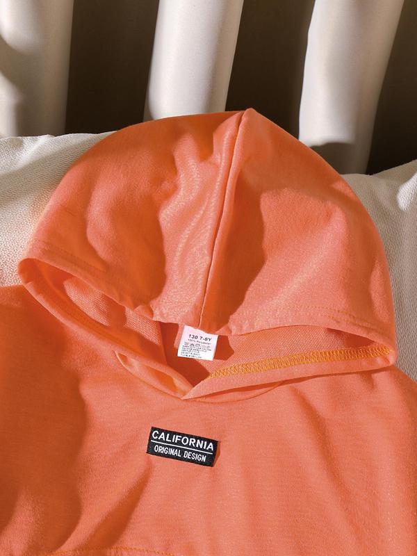 Girl's Letter Patched Crop Hoodie & Shorts & Cami Top Set, Casual Fashion Breathable Sporty Style Outfits for Daily Outdoor Wear, Kids Clothing for Summer, Kids Girls Clothing, Sporty Set, Sports Clothing Set, Sports Clothes