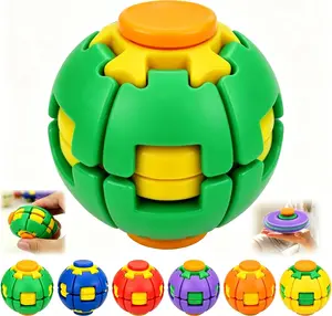 3D Printed Press-to-Spin Squishy Ball, 3D Printed Press Spinner, Press & Spin Dual Play Fidget Spinner, Portable Multi-Sensory Anxiety Reducing Toy(Green)