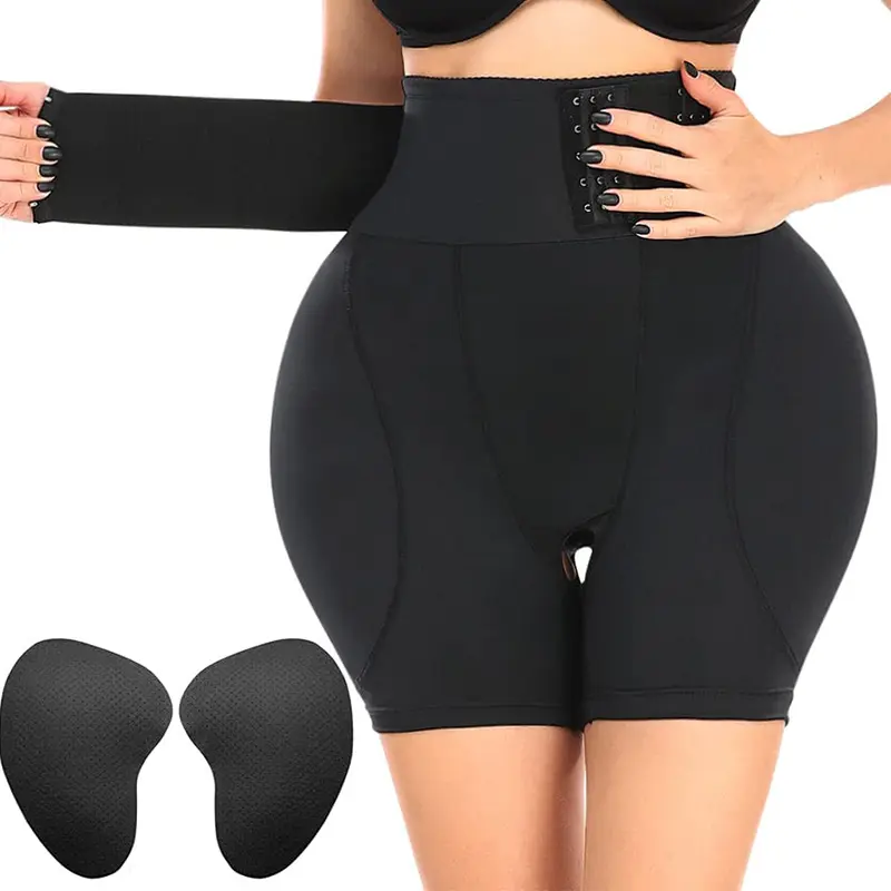 Women's Seamless Shapewear Boyshorts, High-Waist Tummy Control Panties with Stretchy Compression and Removable Hip Pads for Under Dresses, Smooth, Casual, Print, Lightweight, 3Xl, Elastane, Tummy Control Waist Belt, Adjustable, Buckle, Spandex, Basic, Pol