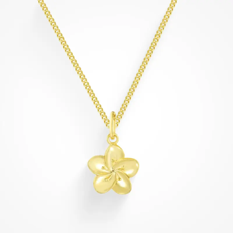 EVRY JEWELS Gold or Silver Plated Women's Hypoallergenic Hibiscus Necklace