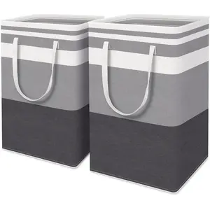 Large laundry basket - 75 liters - Waterproof standalone clothing storage box, tall and foldable, perfect for use during laundry time
