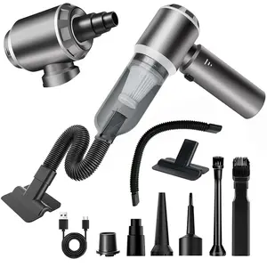Portable Car Vacuum Cleaner, 16000pa Super Suction, Compact Design, Ideal for Office, Home, Car, Carpets, Pet Hair, Extended Flexible Hose, Handheld Car Vacuum, Car Cleaning Supplies