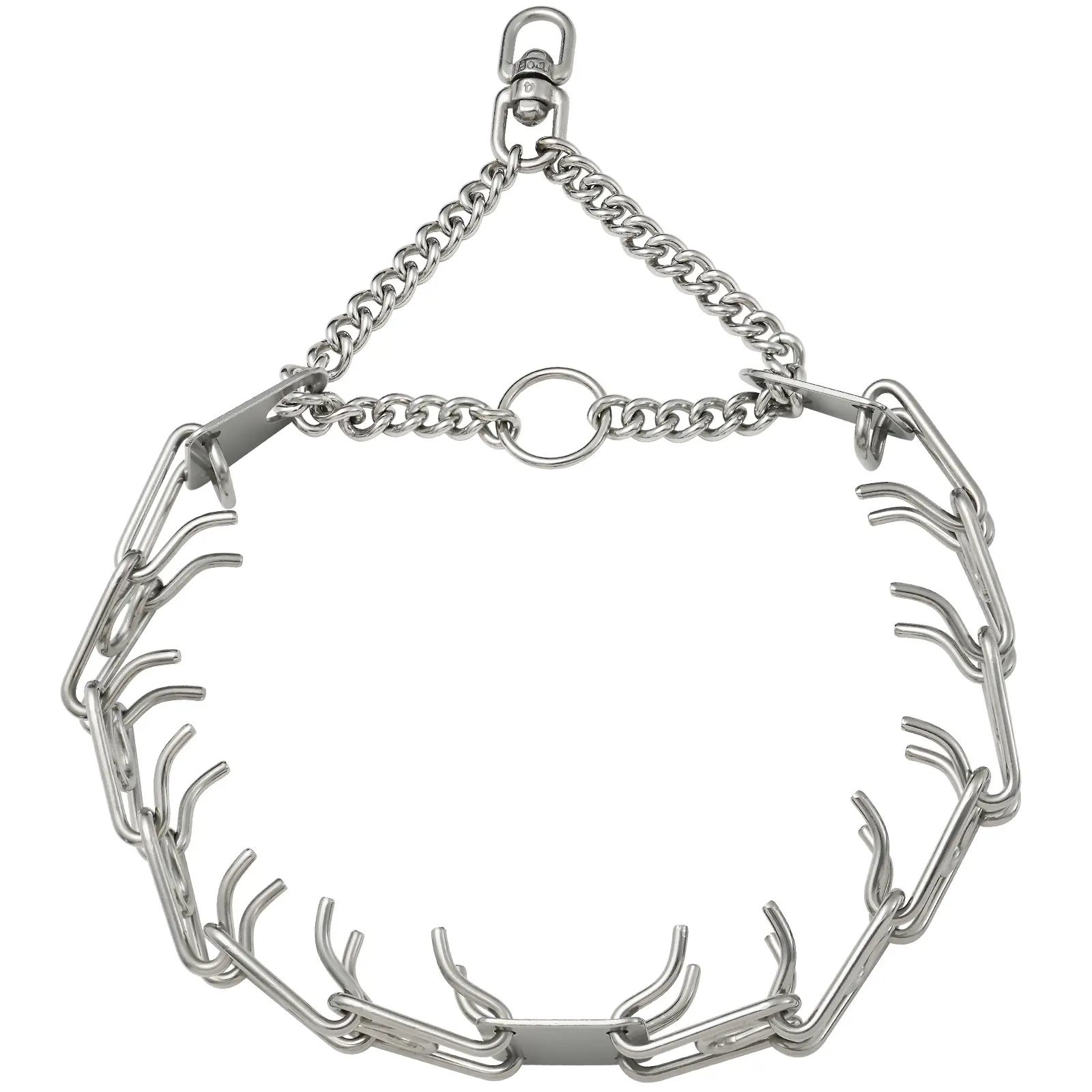 Steel Prong Dog Training Collar Ultra-Plus Pet Pinch Collar with Swivel No-Pull Collar for Dogs