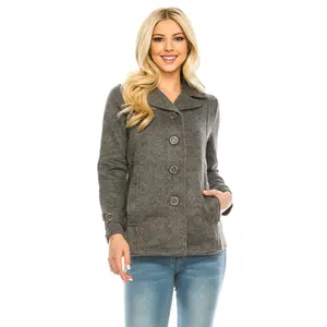 Unik's Women Tweed Coats D Grey WJ18522