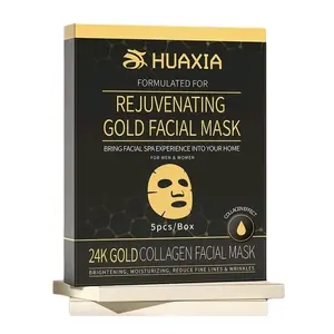 Huaxia Rejuvenating Gold Facial Mask|24K Gold Collagen Facial Mask| 5 masks in pack