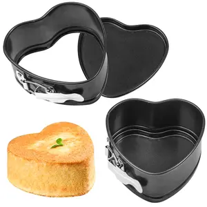 Heart Shaped Springform Cake Mold Pan, Toast Mold with Removable Loose Base, Nonstick Bakeware, Cake Baking Pans, Kitchen Essentials, Baking Tools