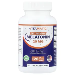 Vitamatic Melatonin, Natural Berry, 20 mg, 120 Fast Dissolve Tablets