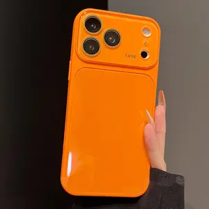 Summer Edition Phone Case with Large View Window and Glass Back Panel – Compatible with iPhone 17, 16, 15, 14, and 13 Pro Max Series