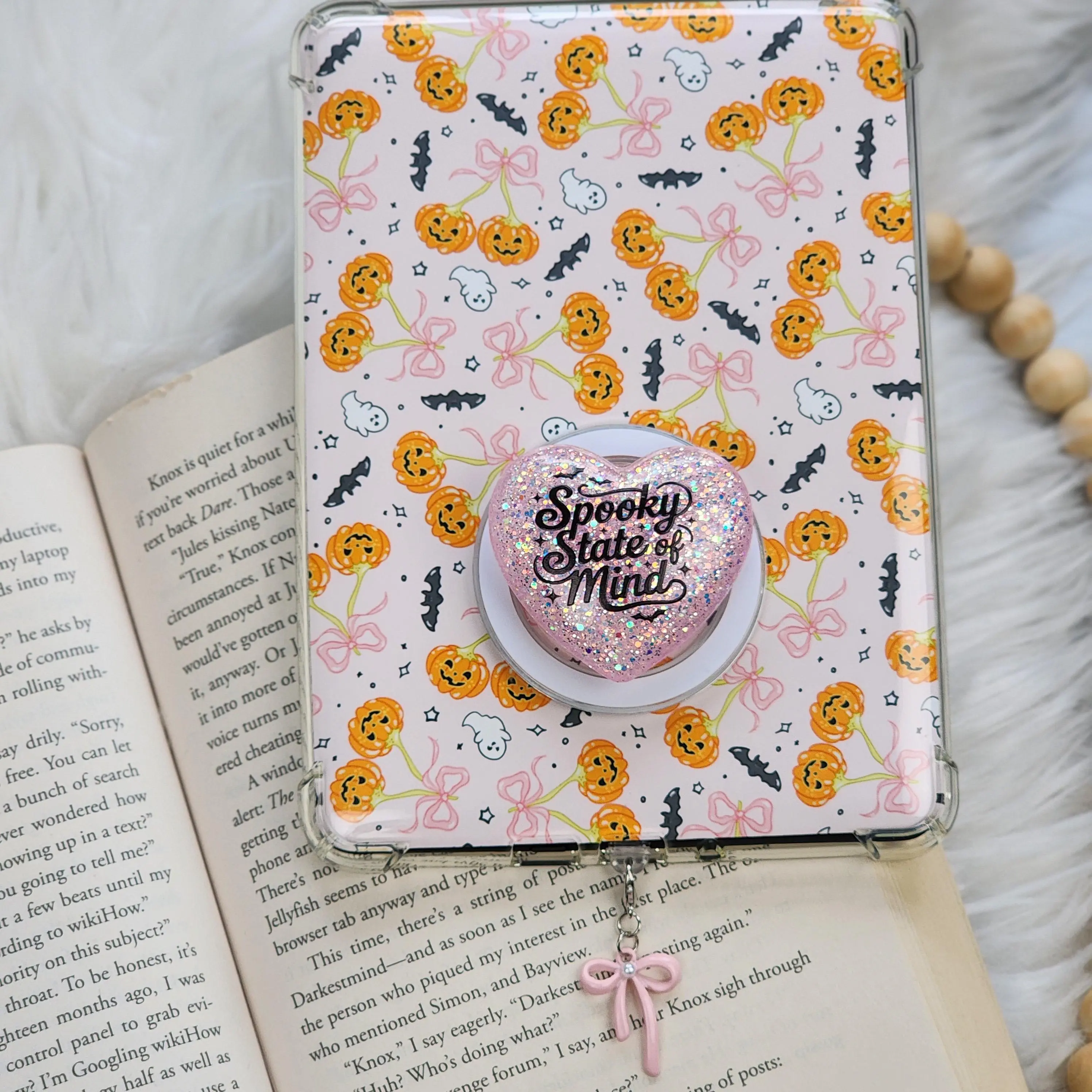 Kindle Accessories Set | Spooky Pumpkin Cherries | Insert, Grip & Charm