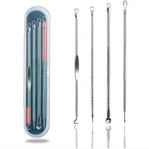 Blackhead Remover Pimple Comedone Extractor Tool Best Acne Removal Kit - Treatment for Blemish, Whitehead Popping, Zit Removing for Risk Free Nose Face Skin with Case