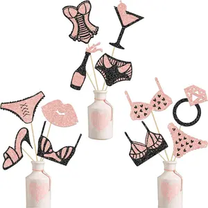 12ps Gitter ingerie Party enterpiee Stiks ingerie Shower Party enterpiees for Tabe Underwear Brida Shower Deorations for Bras and Panties Theme Hen Night Party Suppies