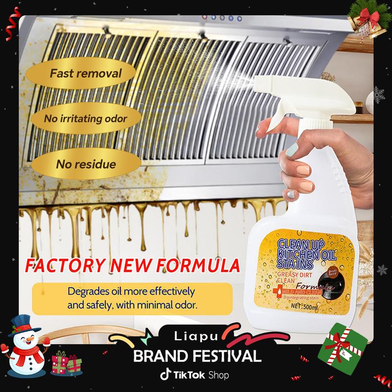 Liapu 500ml Kitchen Spray Cleaner & Degreaser - Antibacterial Lemon Scented Quick Grease Removal No Residue Not Harmful to Hands 99.9% Sterilization Household Home Cleaning Products Household  Scented