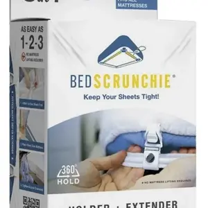 Product Review of Bed Scrunchie 3-in-1 Adjustable Bed Sheet Straps & Fasteners – 360° Elastic Fitted Sheet Tightener with Heavy-Duty Anti-Slip Clips – Prevent Loose or Slipping Sheets – Universal Bed Sheet Holder for Deep, Extra-Deep, Pillow-Top & Adjustable Mattresses from S**h