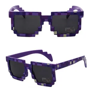 Fashionable Kids Sunglasses Set, Cosplay Role-Playing Toy, minecraft Pixel Style Square Glasses (includes Eva Storage Box), Ideal Children Gift Choice
