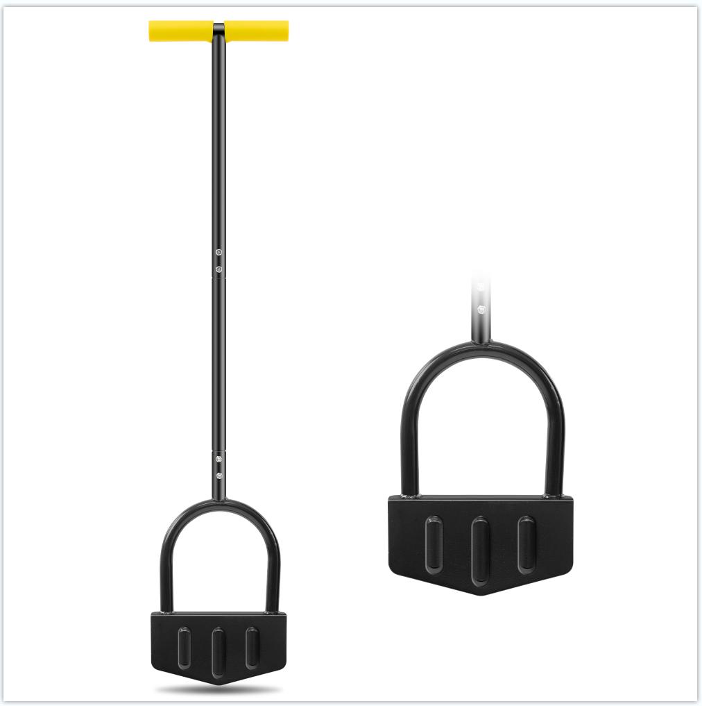 ennvaofficial serrated lawn trimmer, Multi-Functional Garden Flat Shovel.half-moon-shaped lawn trimmer with T-handle, long-handled step-by-step trimmer suitable for walkways and lawns, 38inch