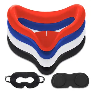 10 count Set VR   Cover Compatible with Oculus Quest 2 Accessories, -Proof Lightproof Non-Slip Washable Replacement (Blue/Black/Red/White),Len Protector,Disposable Eye Cover