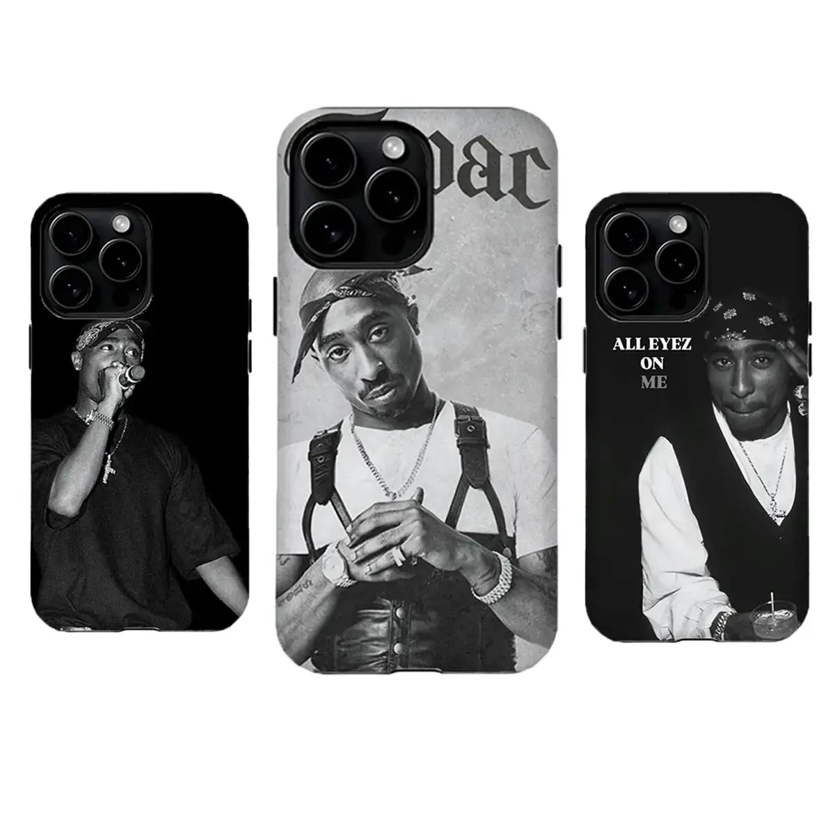 Old School 2Pac Phone Case Rap Legend Collage Shockproof Cover Perfect Gift for Rap Fans Compatible for iPhone 11 12 13 14 15 16 17 Pro Max Plus Air Mini 90s Hip Hop Core West Coast Vibe Legendary Defense Polycarbonate Shell