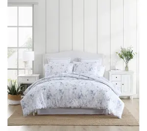 Laura Ashley Belinda Blue Full Queen Comforter Sham Set