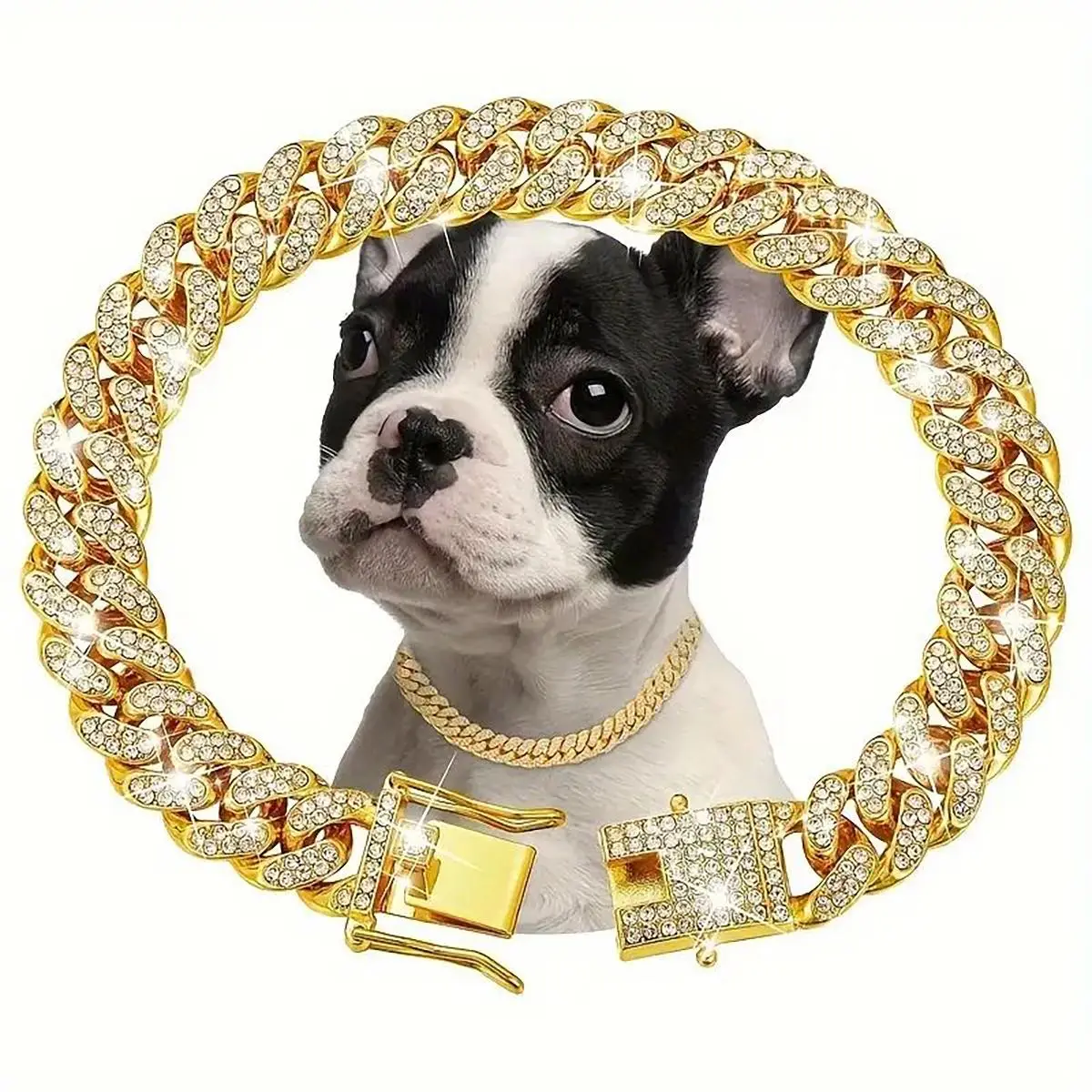 Rhinestone Decorated Dog Chain Collar, 1pc Dog Necklace, Pet Jewelry Accessories Suitable for Small, Medium, and Large Dogs and Cats