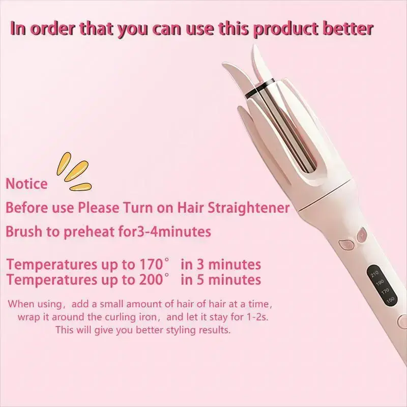 Automatic curling iron, household rotating curling iron, negative ion automatic curling iron, providing 4 temperature modes for women's hairstyles, Valentine's Day gift, automatic curling iron Automatic curling iron, household rotating curling iron, negative ion automatic curling iron, providing 4 temperature modes for women's hairstyles, Valentine's Day gift, automatic curling iron