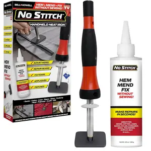 No Stitch Handheld Heat Iron – No-Sew Fabric Repair Kit for Hemming & Mending