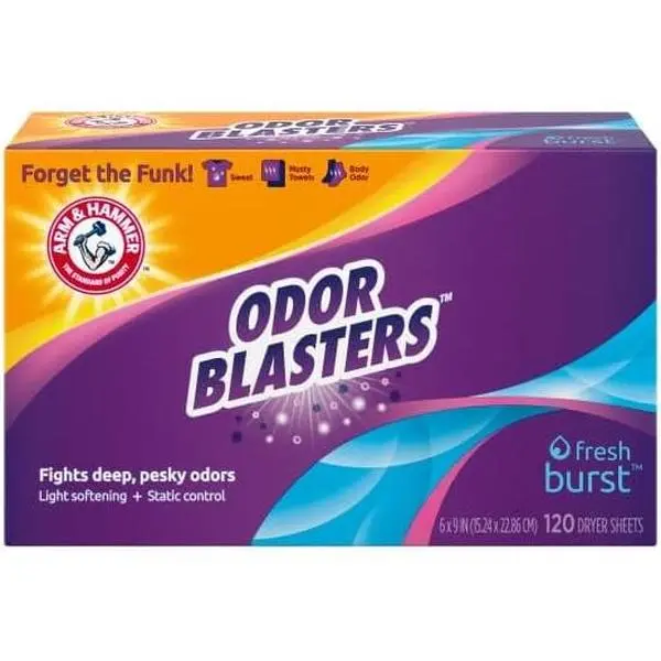 Arm & Hammer Odor Blaster Dryer Sheets, Fresh Burst, 120 Count