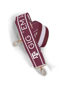 Texas A&M Purse Strap - Adjustable 1.5" Wide x 55" Length Gig Em Gameday Tailgate Shoulder Crossbody Strap USA Made