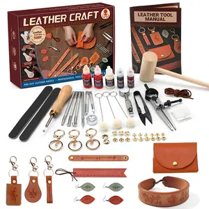 Harxvto Leather Bracelets Keychains and Leathercraft Accessory Handmade Leather Craft  Classic Style Handmade Gift Bring to Your Love for Ultrathin Design for Everyday Carry