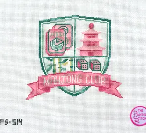 The Painted Stitch PS-514 Mahjong Crest Pink Green