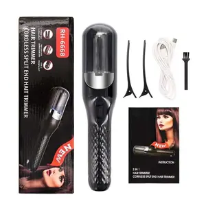 Cordless convenient hair clipper, rechargeable hair clipper with clips, suitable for split ends, electric hair trimmer, suitable for men and women