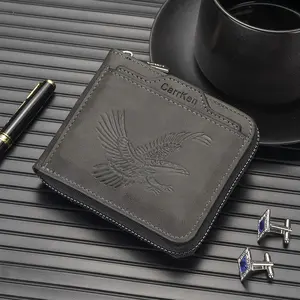 Men's Vintage Eagle Embossed Short Wallet, Business Multi Card Slot Wallet, Casual Trendy Wallet for Work & Daily Use, Business Fashion Wallet