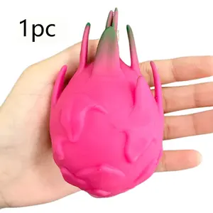 Dragon Fruit Crunchy Moldable Stress Ball Squeeze Toy Squishy Fidget Toy Round Blocks Filled Decompression Sensory Toy Gifts