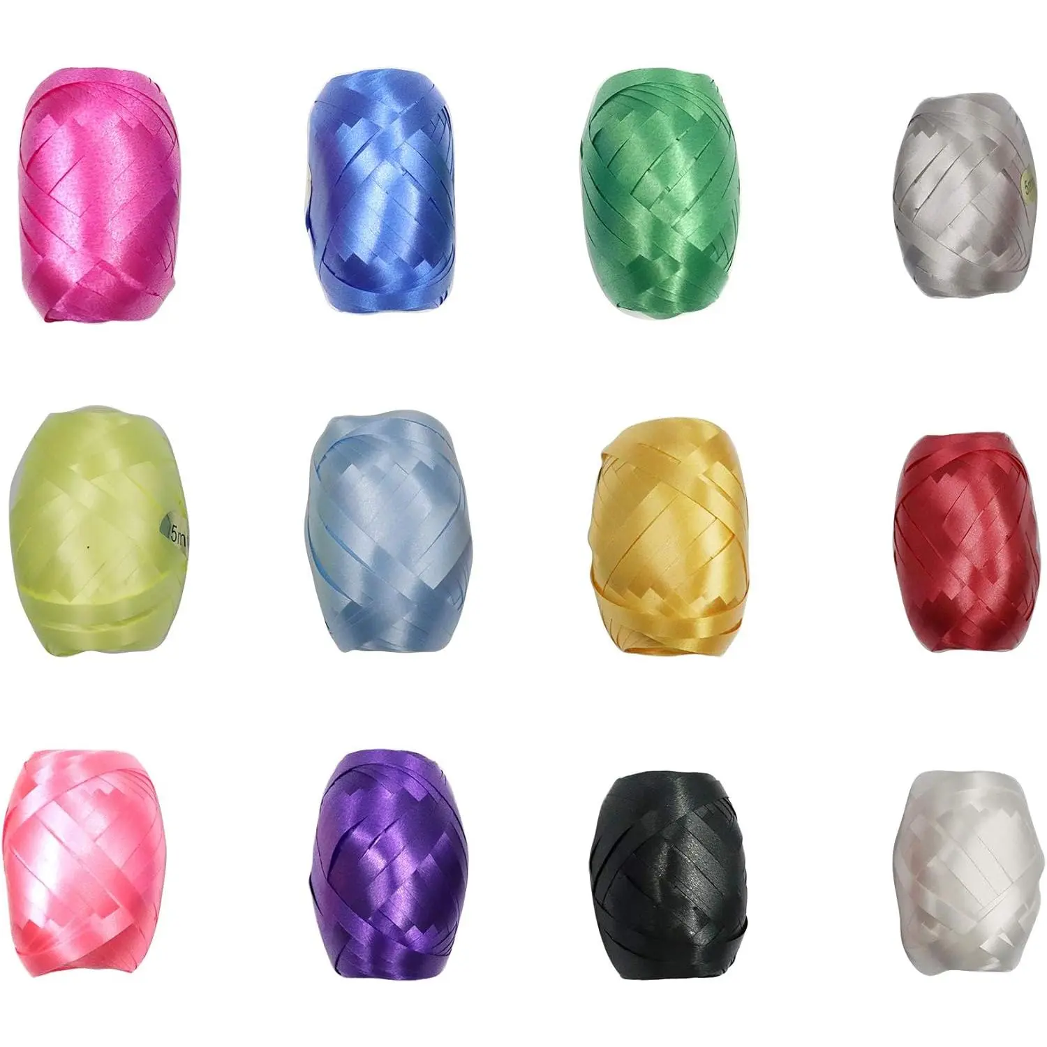 12 Rolls Curling Ribbon Colorful Balloon String for Christmas Wedding Birthday Party Decor Balloon  Wrapping Bow Decoration