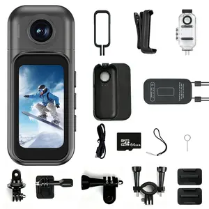 Mini Pocket Camera, Hands-Free POV with Magnetic & 360° Clips – 128GB Waterproof Wearable Body Cam for Cycling, Moto, Vlog, Pets , Touchscreen, 180° Rotating Lens, Charge & Record, Mount Anywhere, Gift for Boys, Girls, Teens – TikTok Must-Have!