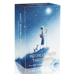 Moonlight Story Tarot Cards Set, Tarot Card Decks, Tarot Card Game, 78 Cards 13x8 Cm, Perfect for Beginners, Includes Paper Instructions, Each card unfolds like a small story