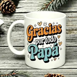 Father's Day Ceramic Mug with Spanish Quote Feliz Día del Padre Festive Gift for Dad