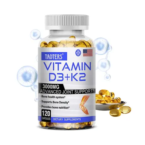 Taoters Vitamin D3+K2 Health Supplements,Supports Bone and Joint Health ,120 Capsules
