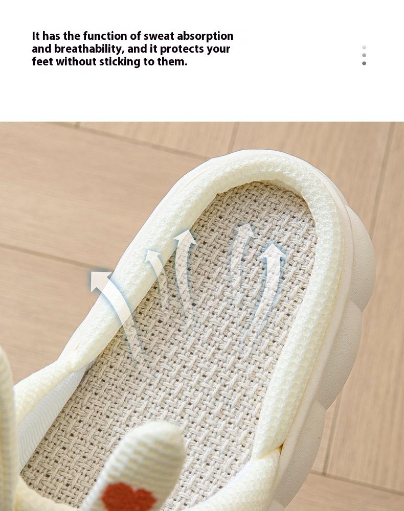 Open Toe Couple Hemp Slippers