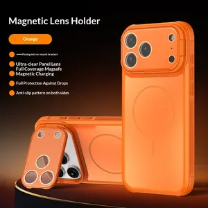 Suitable for IP17ProMax/16/15/14/13 Colorful Magnetic Phone Case Lens Stand Shockproof TPU Protective Cover