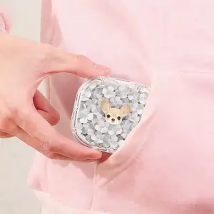 Gray Floral Chihuahua Printed Retainer Box Trendy Denture Storage Case Daily Commute Orthodontic Retainer Storage Box Thickened Durable Teeth Corrector Protector