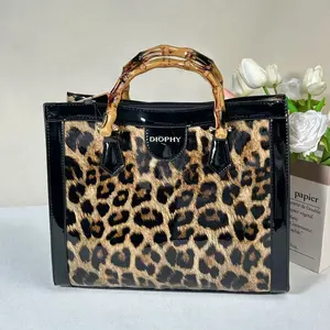 H4-New women's personality leopard tote bag fashion temperament small trend shoulder handbag