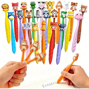 ONESHOW HOME Cute Animals Bobblehead Eraser for Pencils Kawaii Erasers Cute School Supplies Fun Cartoon Erasers Back to School Supplies Birthday Classroom Gifts