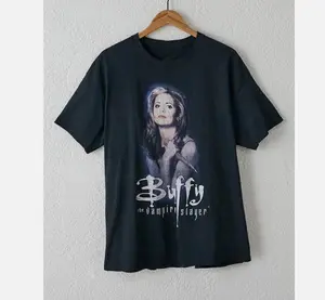 Buffy the Vampire Slayer T Shirt, Sarah Michelle Gellar Shirt, Movie & TV Show Merch Shirt, 90s Retro Personalized Casual T-Shirt