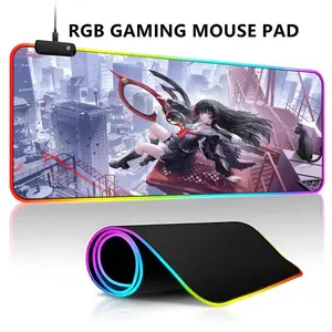 Chisa Wuthering Waves  Mouse Pad RGB LED Light Gaming Mousepad Waterproof Large Gamer Mouse Carpet Big Mause Keyboard Pad PC Desk Play Mat with Backlit