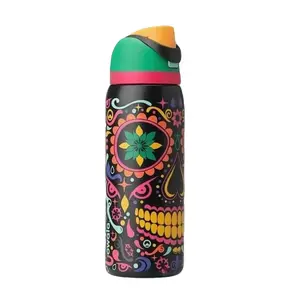 32oz Stainless Steel Insulated Water Bottle, Double Wall Vacuum, Leak Proof, BPA Free, Reuable Water Bottle with Straw Lid, Sports Water Bottle for Gym, Hiking, Travel, Outdoor