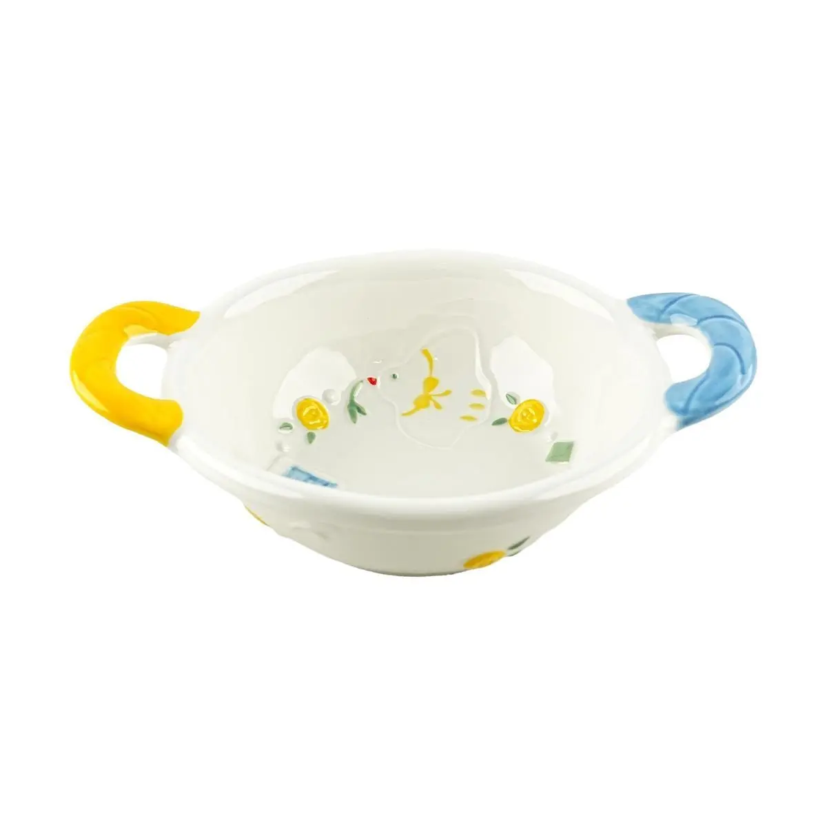 Golden Lion 22.9cm Ceramic Soup Bowl with Handles - "Little Dove" Series, Large Serving Bowl for Noodles, Ramen, Pho, Cereal, Oatmeal, Kitchenware