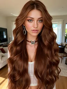 Women's Long Wave Synthetic Wig, Natural Look & Heat Resistant Design, Natural Looking Wig, Perfect for Daily Wear & Stylish Appearance