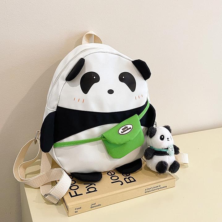 Panda Pal Composite Fabric Backpack with Adjustable Strap - 30cm x 25cm x 8cm